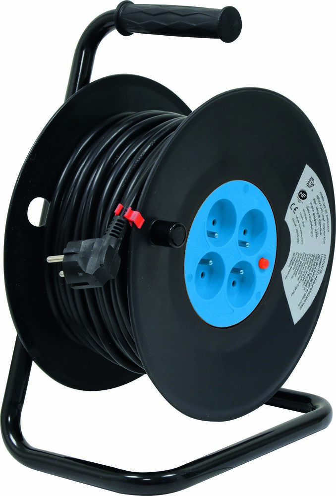 Enrouleur électrique HO5VV-F 3G1,5mm² 230V 4 prises