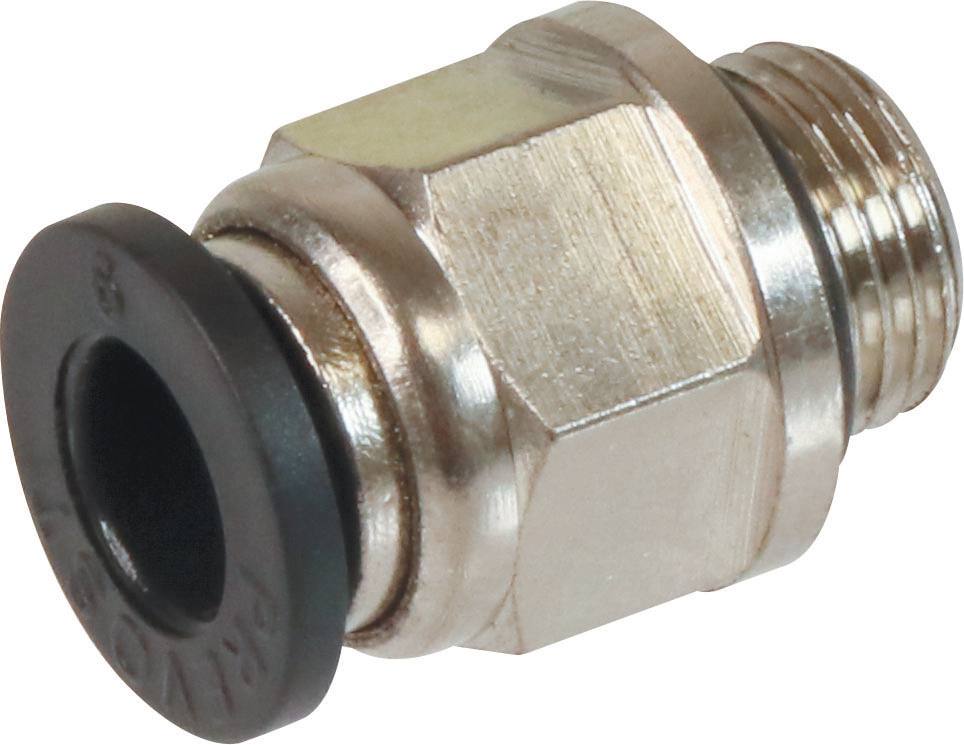 Raccord instantané métallique droit mâle cylindrique pour tuyau rilsan