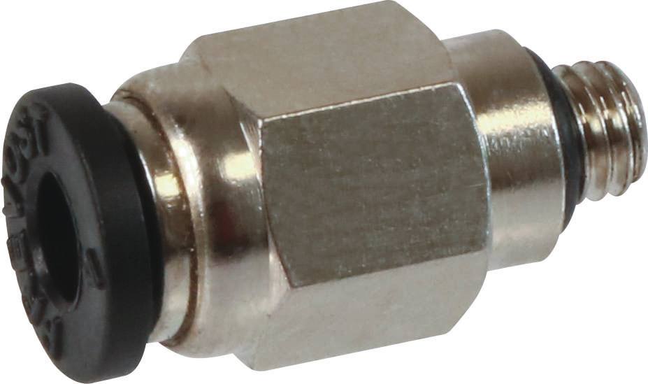 Raccord instantané métallique droit mâle cylindrique M5 pour tuyau rilsan