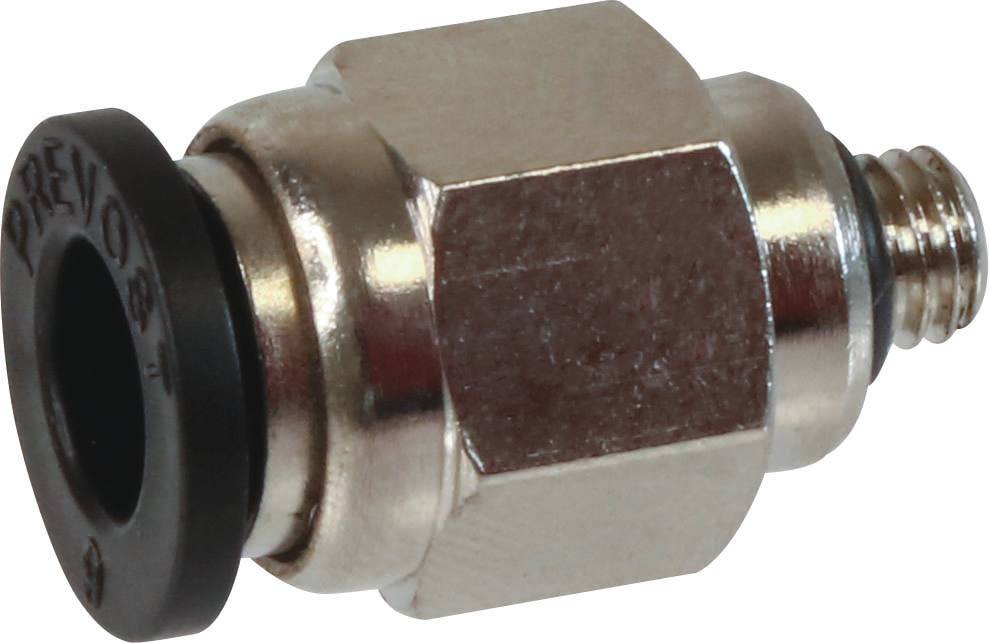 Raccord instantané métallique droit mâle cylindrique M5 pour tuyau rilsan