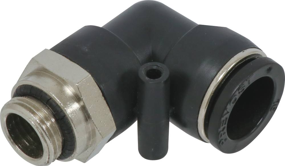 Raccord instantané polymère coudé cylindrique orientable pour tuyau