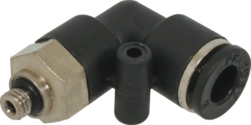 Raccord instantané polymère coudé cylindrique M5 orientable pour tuyau