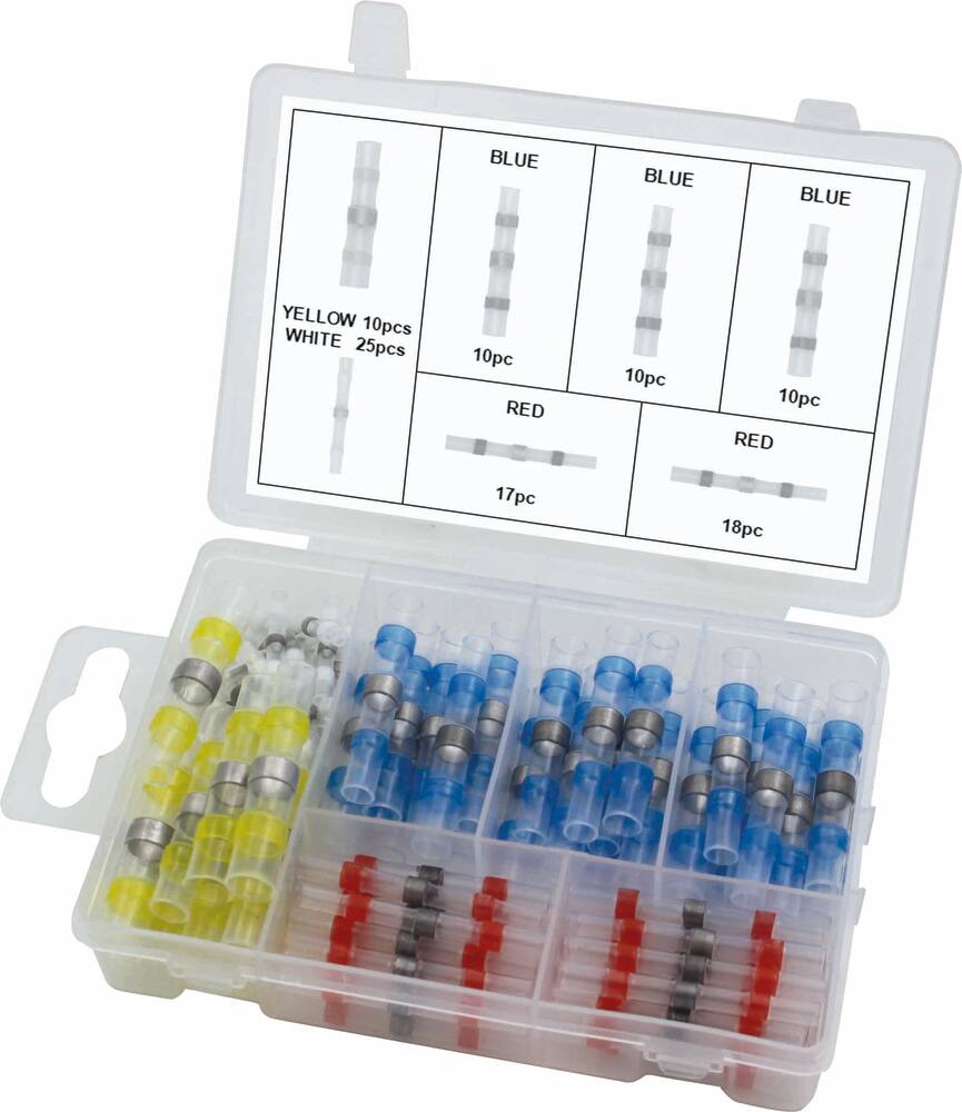 Cosse jonction bout à bout isolée thermorétractable - coffret de 100 pcs