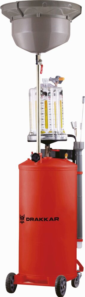 Vidangeur d'huile pneumatique mobile par gravité et aspiration 80L avec préchambre