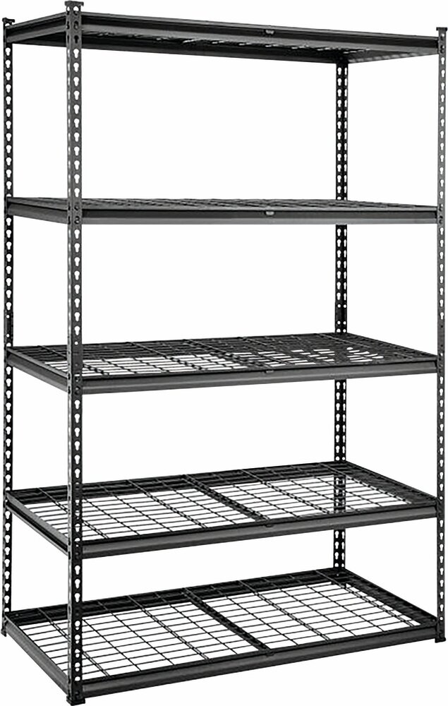 Étagère rayonnage d'atelier à emboîter 4 tablettes grillagées 1670x910x450mm max 800kg