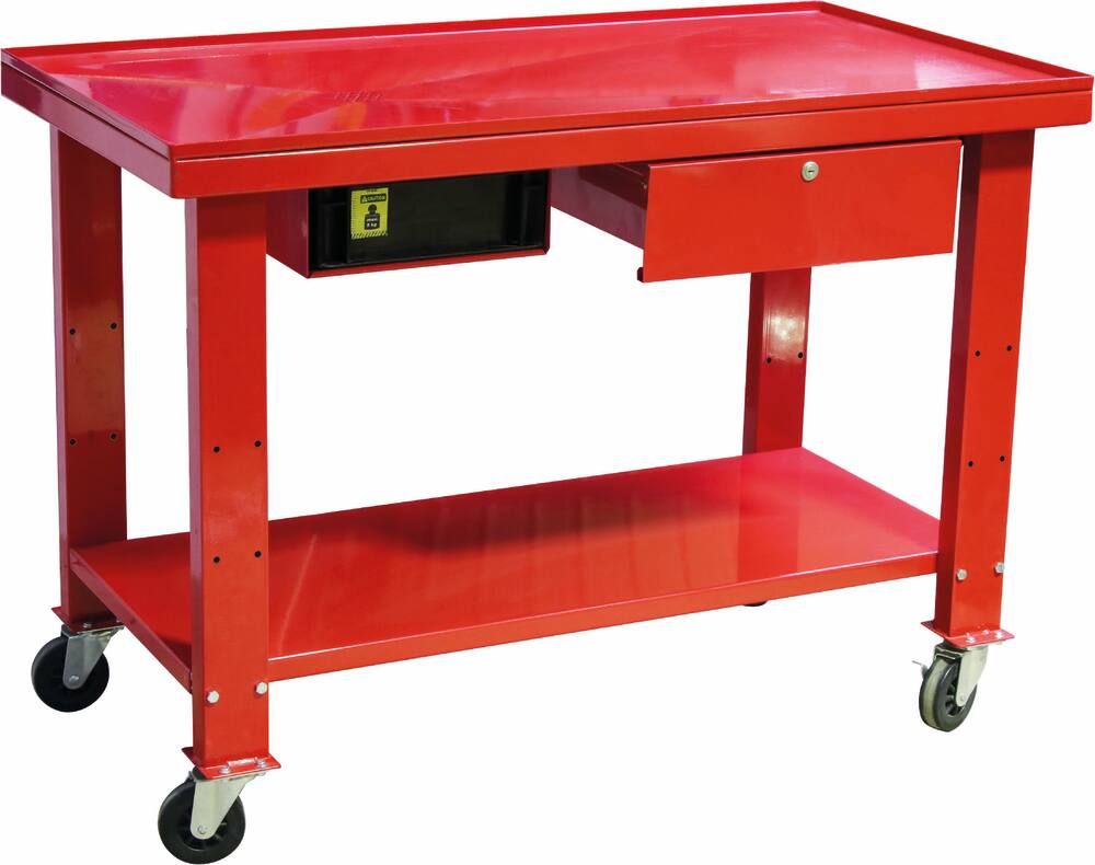 Etabli métallique mobile avec tiroirs et plateau collecteur pour huile 1200x640mm 150kg
