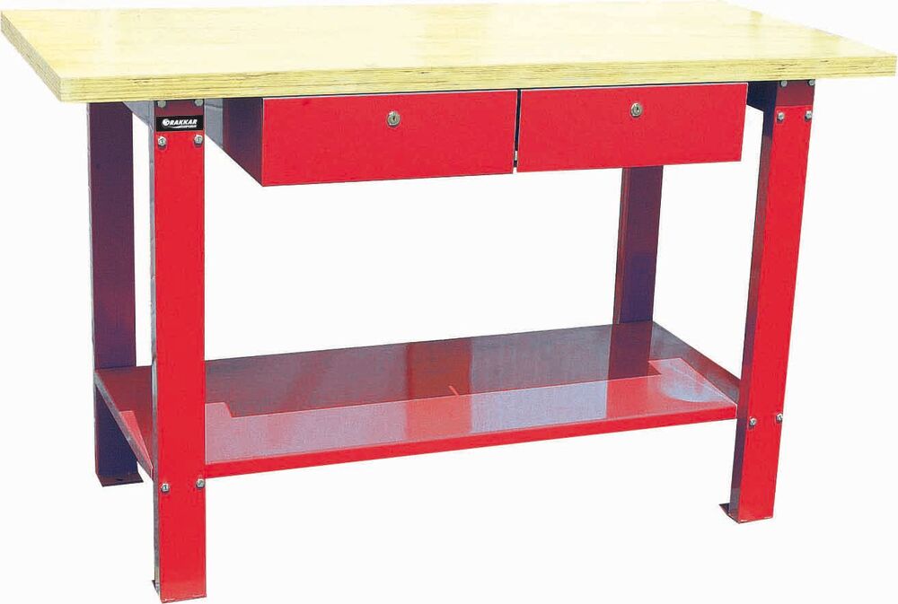 Etabli plateau bois avec 2 tiroirs 1500x640mm 350kg