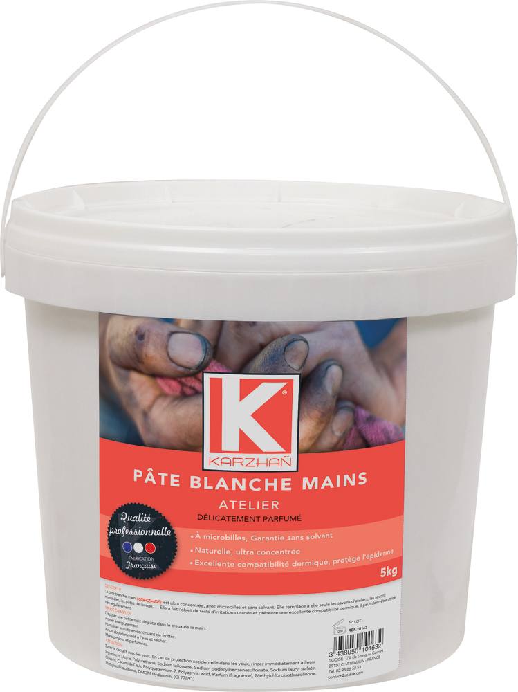 Pâte de lavage des mains avec abrasif végétal