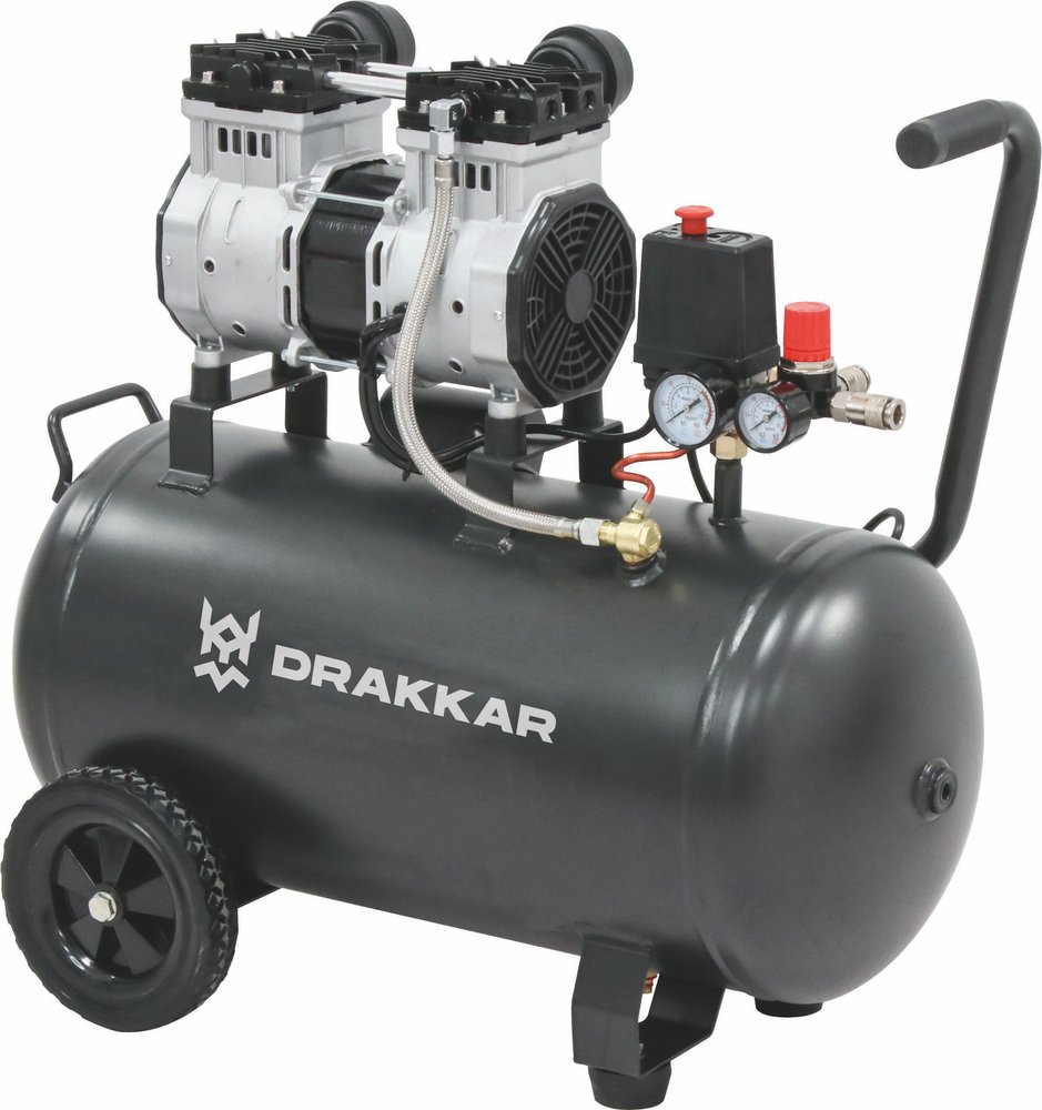Compressor silencioso 50L 8 bar 2CV 230V sem óleo