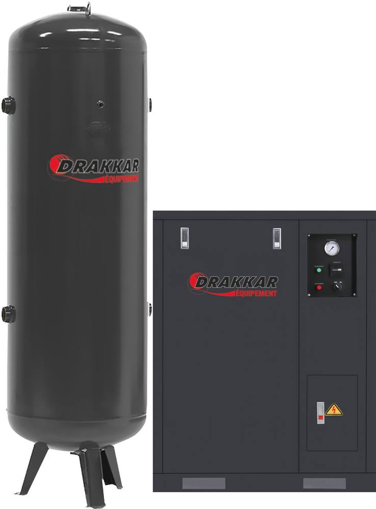 Compresseur fixe à courroie insonorisé avec cuve verticale 500L 400V