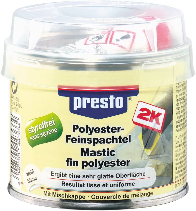 Mastic polyester fin avec tube durcisseur