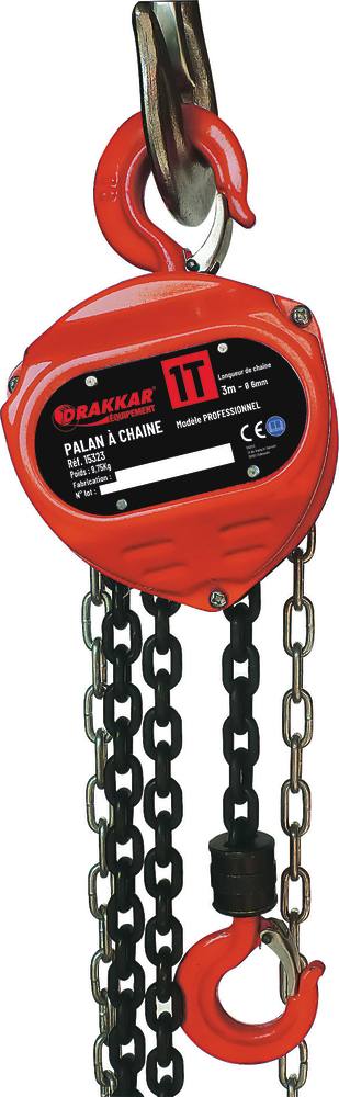Talha de corrente modelo profissional 1T 3m