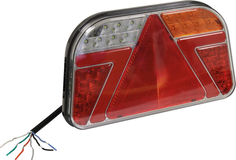 Feu arrière rectangle LED 12/24V 7 fonctions 240x140mm
