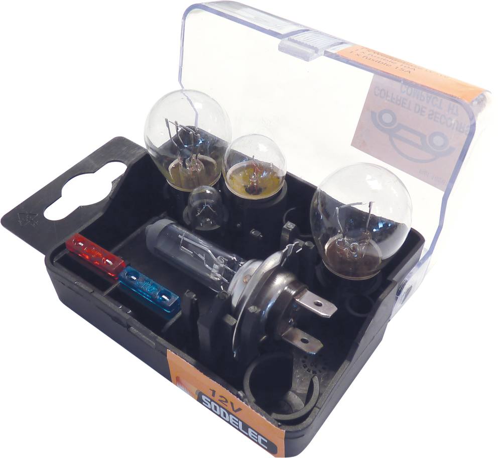 Caja de emergencia 12V H7 - 5 Lámparas y 2 fusibles