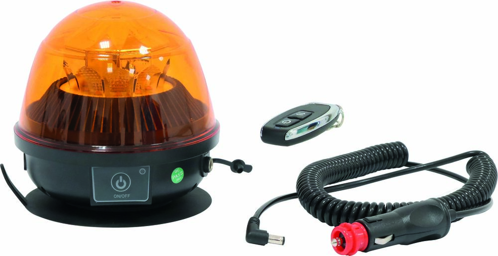 Gyrophare LED rechargeable 7,4V 2600mAh base magnétique avec télécommande