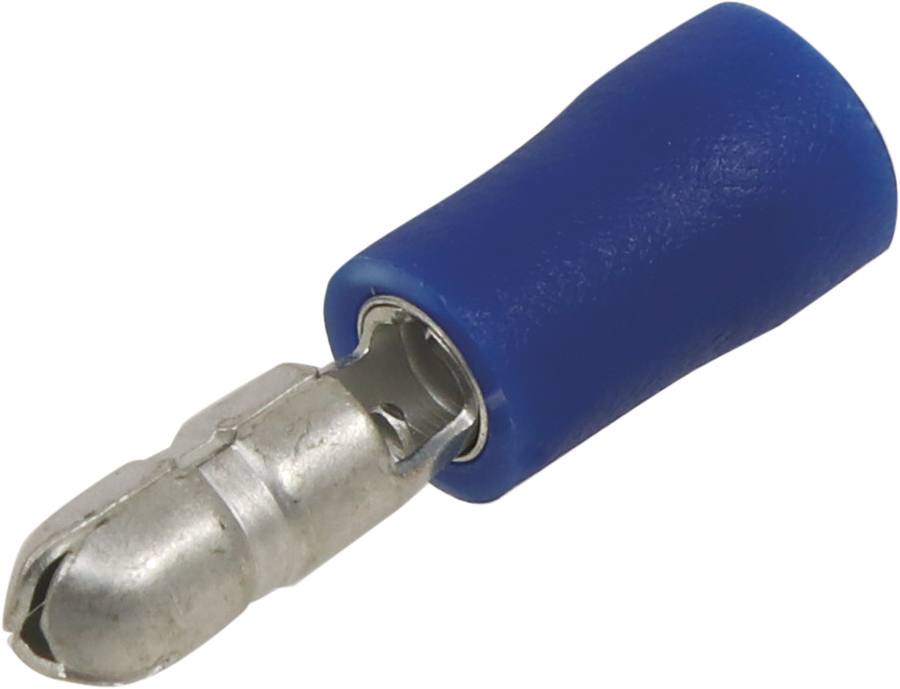 Blue insulated male round terminal M4 - pack of 100 pcs