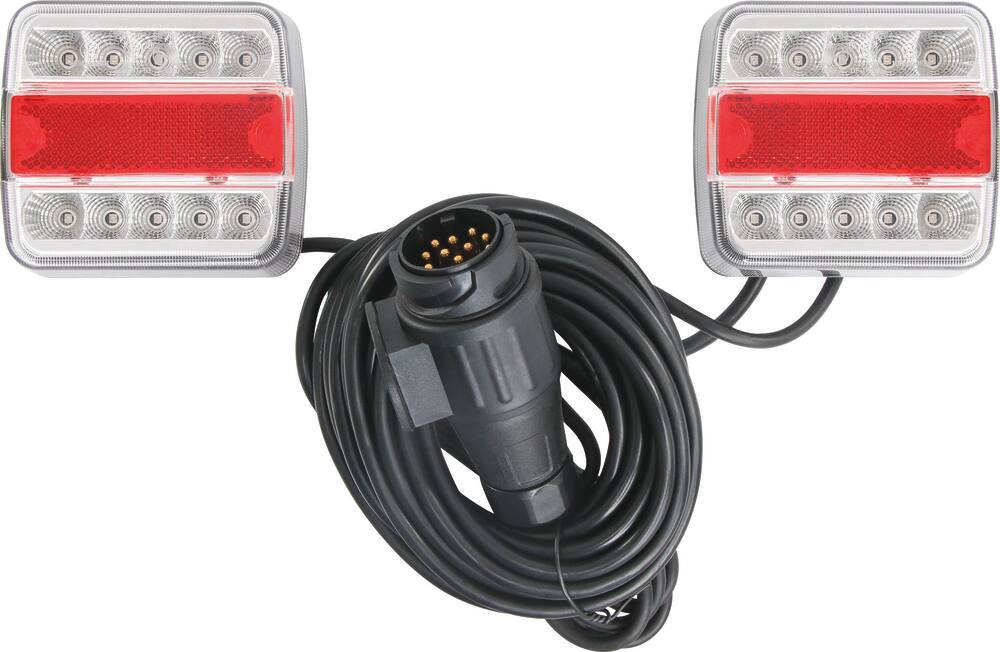 Kit de signalisation arrière LED 12V 7,5m magnétique avec fiche 13 plots- blister