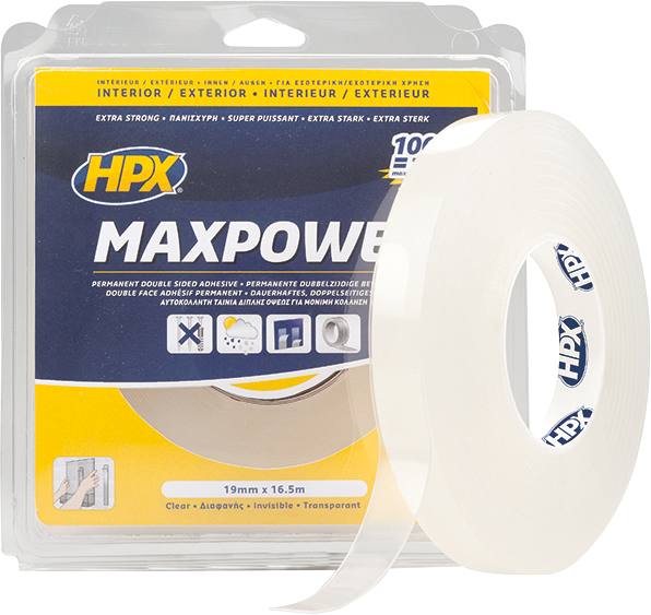 Fita adesiva de dupla face transparente 19mmx16,5m 29N - blister