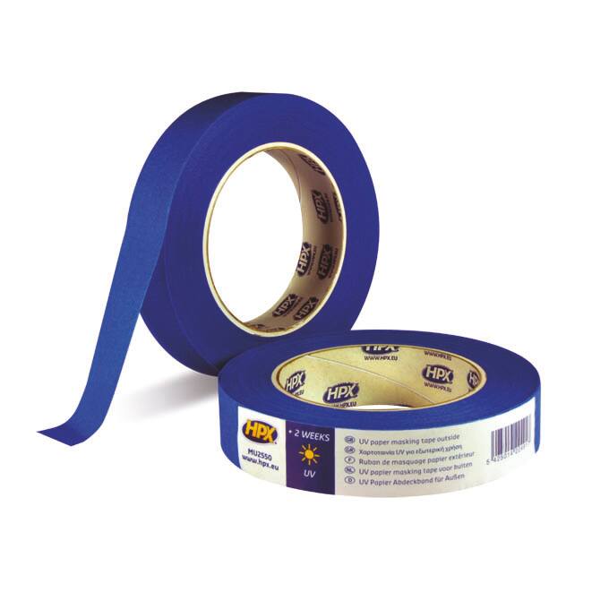 Fita adesiva de 60 ºC azul resistente aos raios UV 25mm - rolo de 50 m.