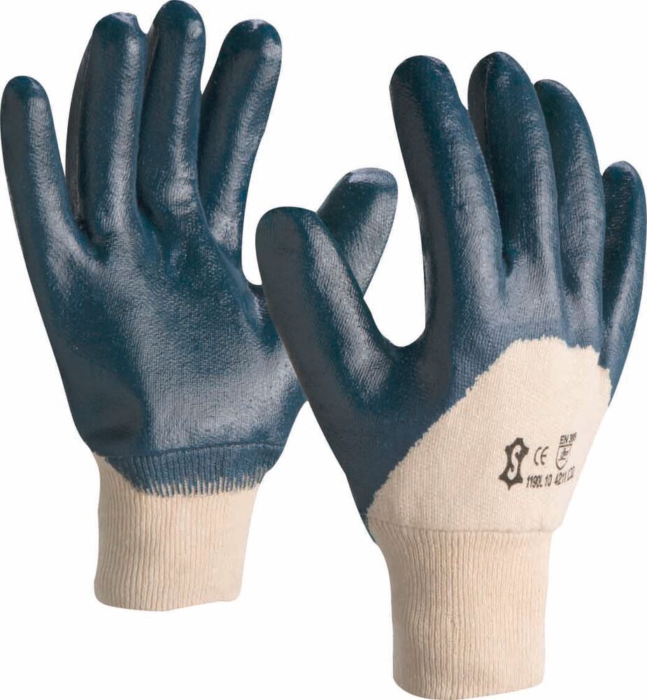 Gants milieux huileux enduit nitrile 3/4 dos