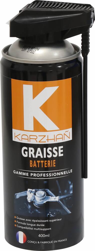 Massa lubrificante para bateria com cabeça 2 jatos - aerossol de 400 ml