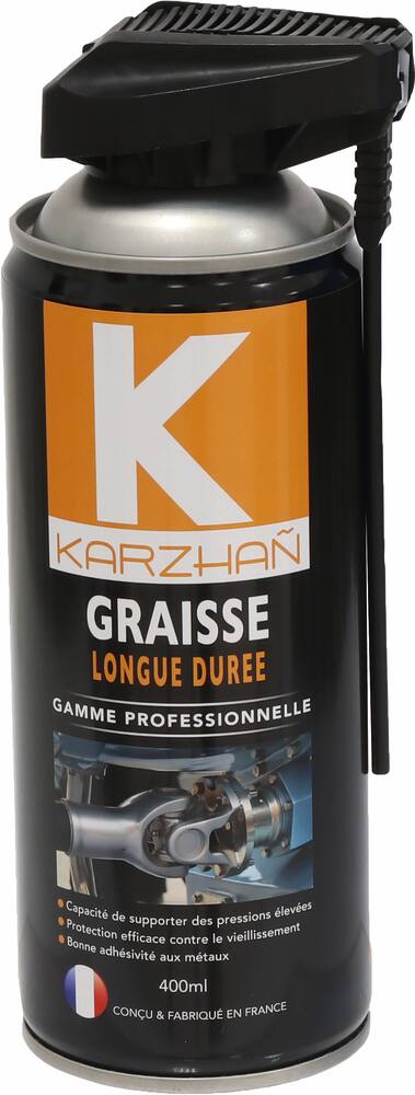 Green long life lithium grease with 2 jets head - 400ml aerosol