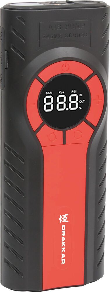 Booster 12V 1200A avec power bank 12000mAh et gonfleur