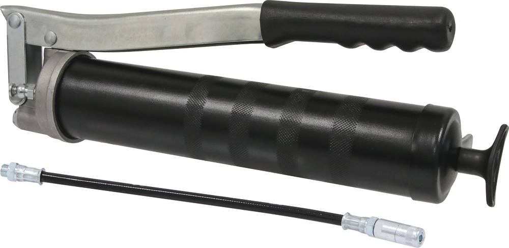 Pompe à graisse manuelle avec flexible/agrafe et valve de remplissage pour espace étroit