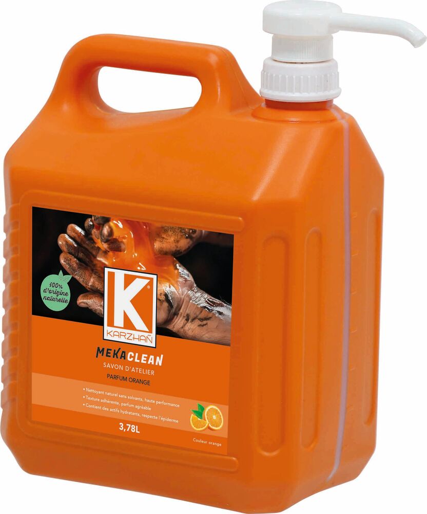 Nettoyant mains d'atelier MEKACLEAN KARZHAN, parfum orange