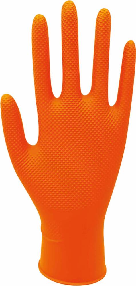 Luvas descartáveis nitrilo laranja T10 - caixa de 90 pçs