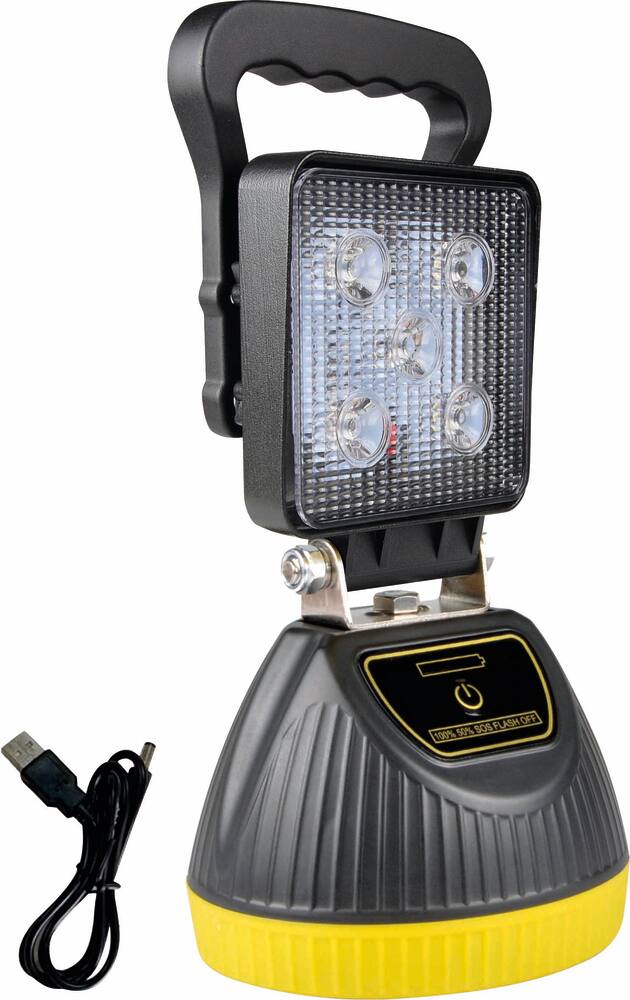Phare de travail carré LED rechargeable 15W 1000lm avec poignée