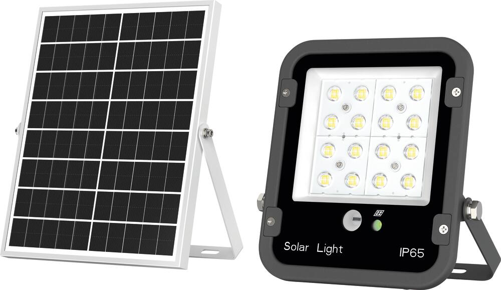 Projecteur LED solaire 2000 lumens 13,5W avec télécommande - Panneau déporté